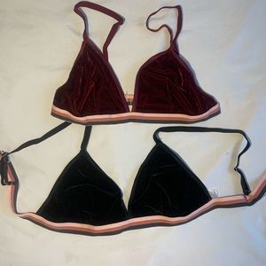 Faux Velvet Bralettes